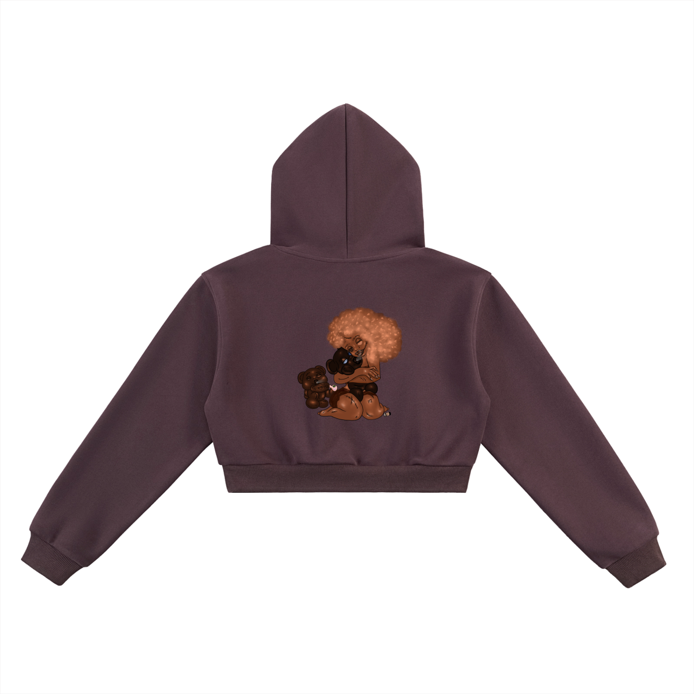 Voudõis Bears and Buttons Essential Cropped Hoodie