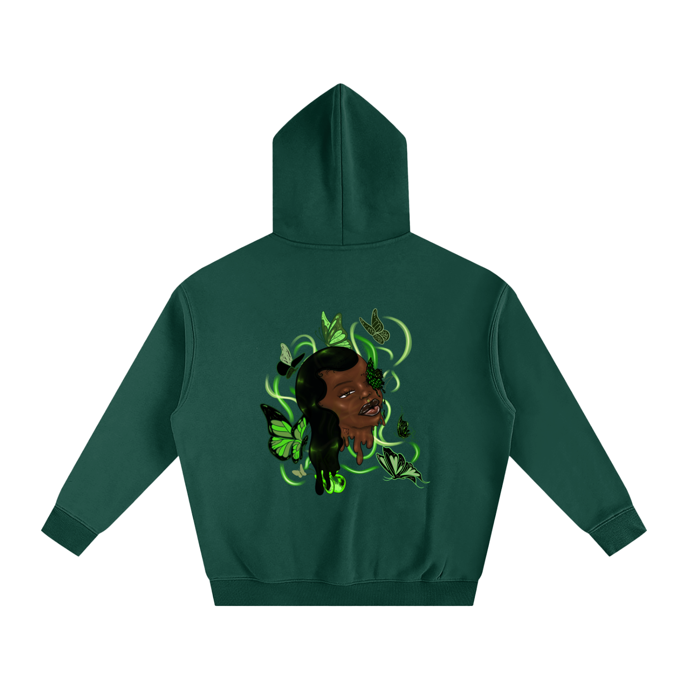 SHE WAS A BUTTERFLY Oversized Fleece Hoodie