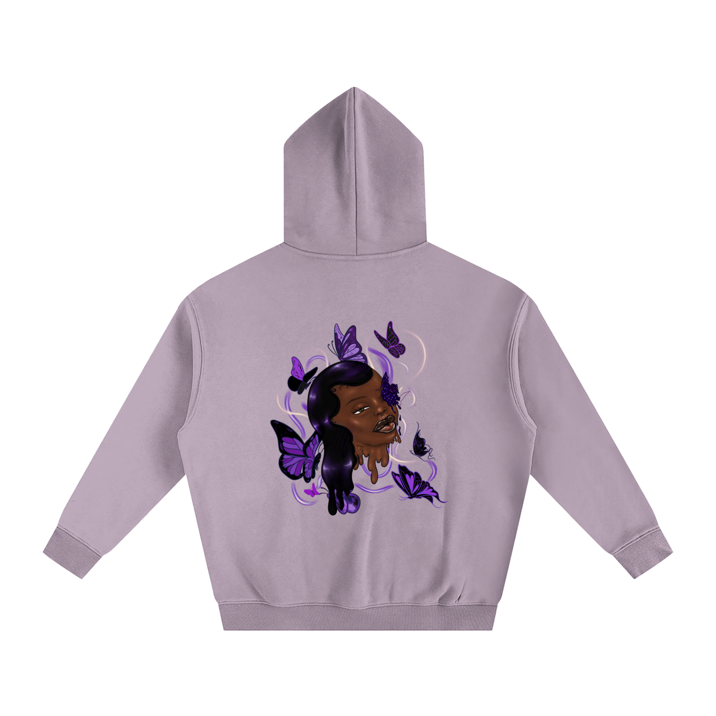 SHE WAS A BUTTERFLY Oversized Fleece Hoodie