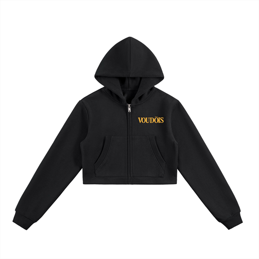 Voudõis Betty Boop Essential Cropped Zip Up Hoodie