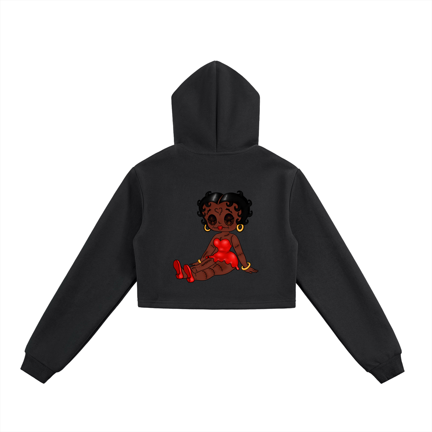 Voudõis Betty Boop Essential Cropped Zip Up Hoodie
